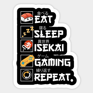 Cool isekai Gaming For Men Women Kids Kawaii Otaku sekai Gamers Tee Sticker